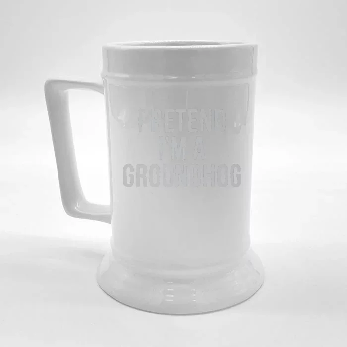 Pretend Im A Groundhog Lazy Halloween Costume Front & Back Beer Stein