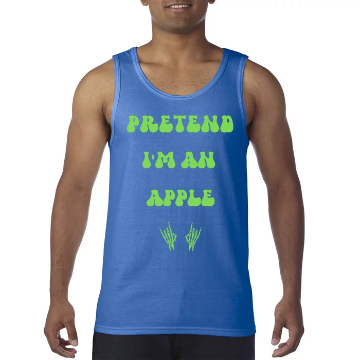 Pretend IM An Apple Halloween Costume Wavy Text Gift Tank Top