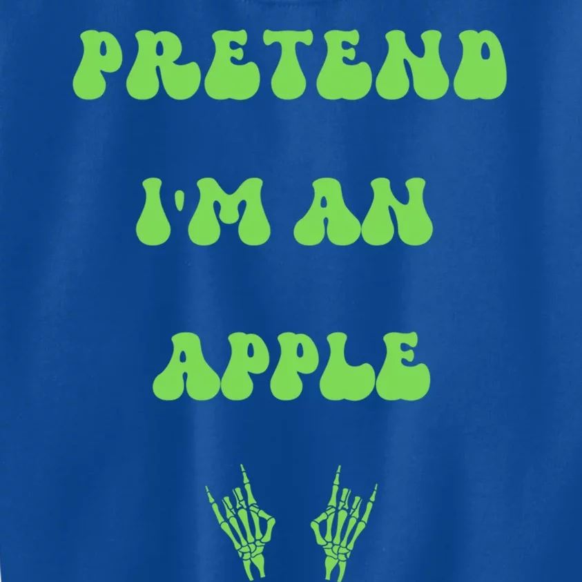 Pretend IM An Apple Halloween Costume Wavy Text Gift Kids Sweatshirt