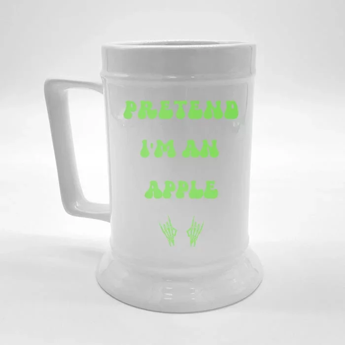 Pretend IM An Apple Halloween Costume Wavy Text Gift Front & Back Beer Stein