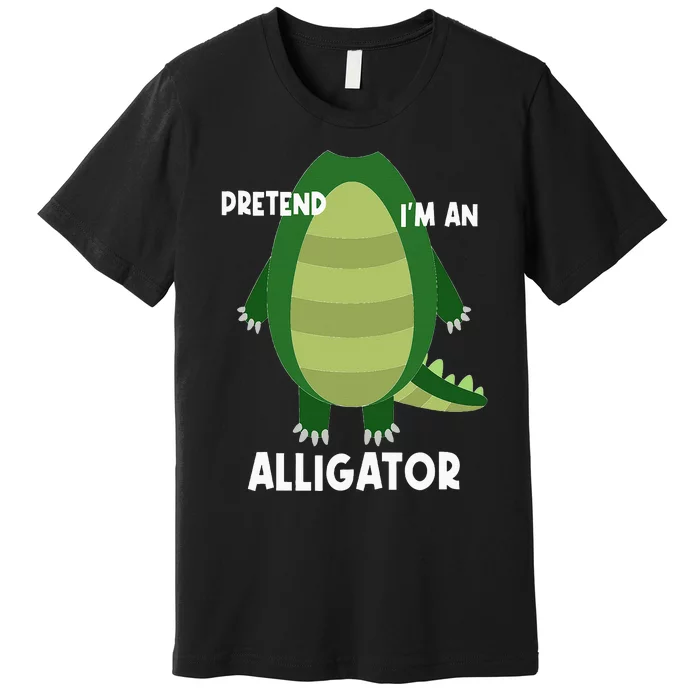 Pretend IM An Alligator Funny Lazy Halloween Costume Premium T-Shirt