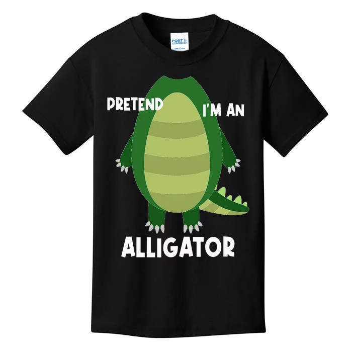 Pretend IM An Alligator Funny Lazy Halloween Costume Kids T-Shirt