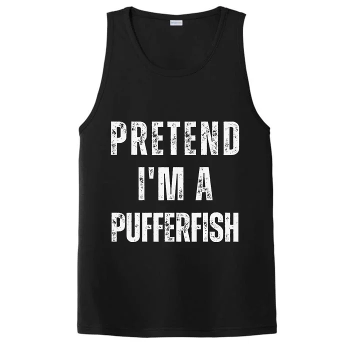 Pretend IM A Pufferfish Matching Costume Funny Halloween Performance Tank