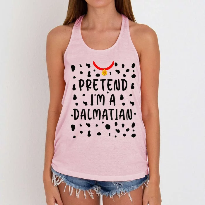 Pretend Im A Dalmatian Funny Lazy Halloween Costume Gift Women's Knotted Racerback Tank