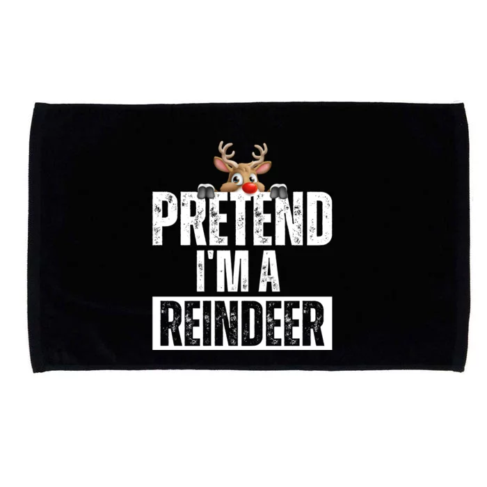 Pretend Im A Reindeer Funny Christmas Microfiber Hand Towel