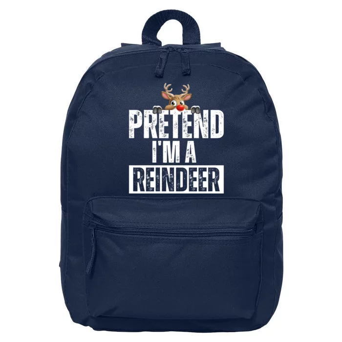 Pretend Im A Reindeer Funny Christmas 16 in Basic Backpack