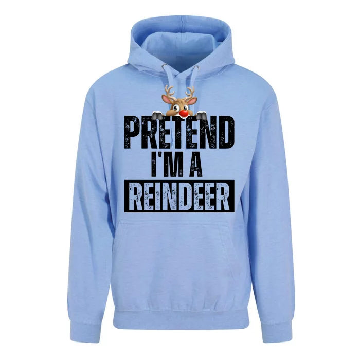 Pretend Im A Reindeer Funny Christmas Unisex Surf Hoodie