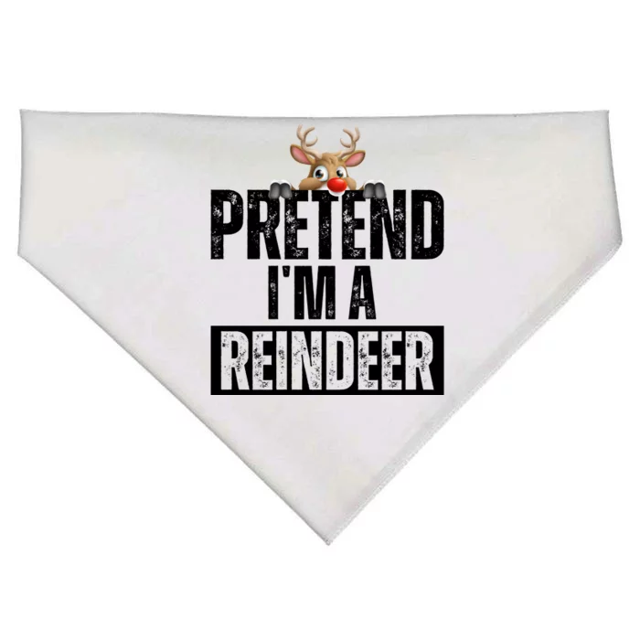 Pretend Im A Reindeer Funny Christmas USA-Made Doggie Bandana