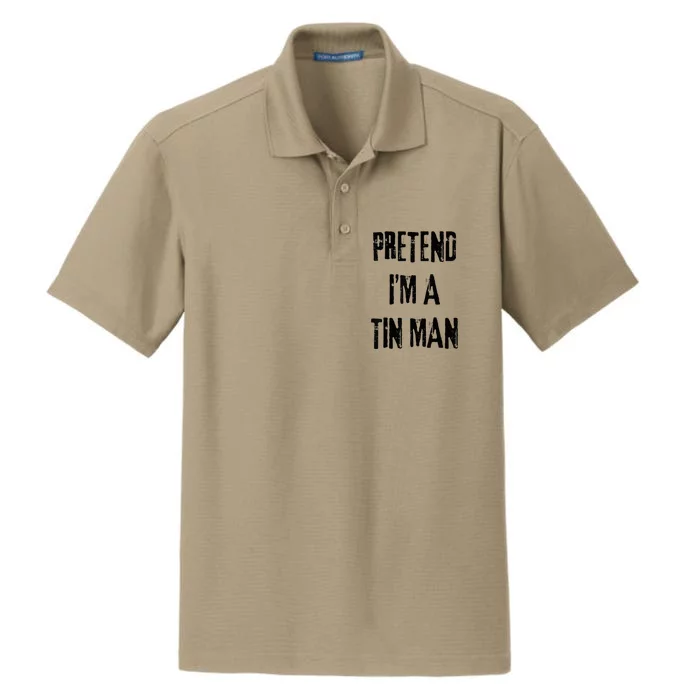 Pretend I'm A Tin Man Halloween Last Minute Costume Party Dry Zone Grid Performance Polo