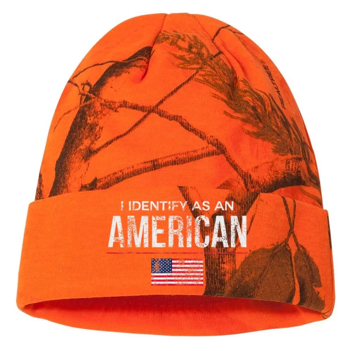 Proudly Identify As American No Identity Politics Kati - 12in Camo Beanie