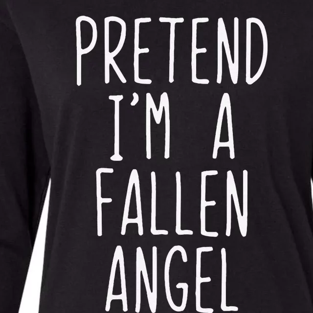 Pretend Im A Fallen Angel Halloween Lazy Easy Womens Cotton Relaxed Long Sleeve T-Shirt