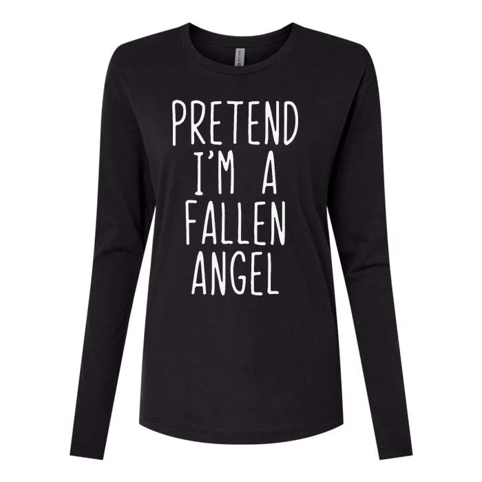 Pretend Im A Fallen Angel Halloween Lazy Easy Womens Cotton Relaxed Long Sleeve T-Shirt