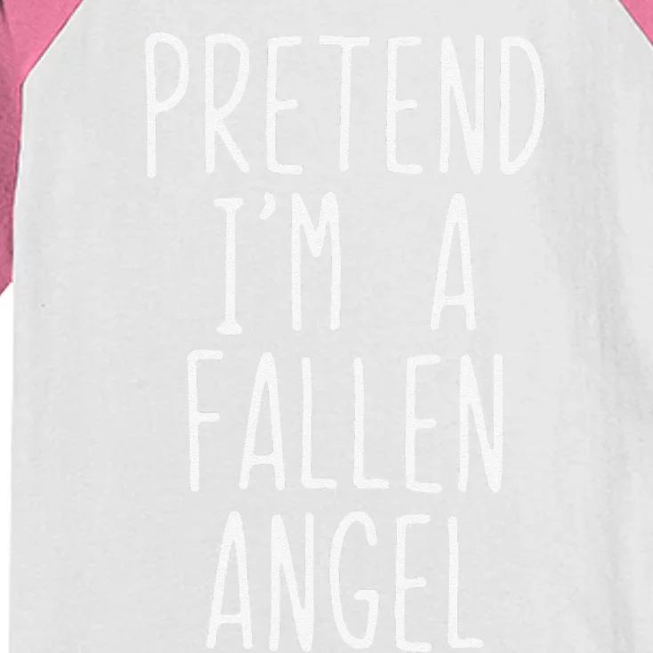 Pretend Im A Fallen Angel Halloween Lazy Easy Kids Colorblock Raglan Jersey