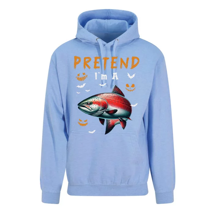 Pretend IM A Salmon Halloween Costume Fishing Lover Unisex Surf Hoodie