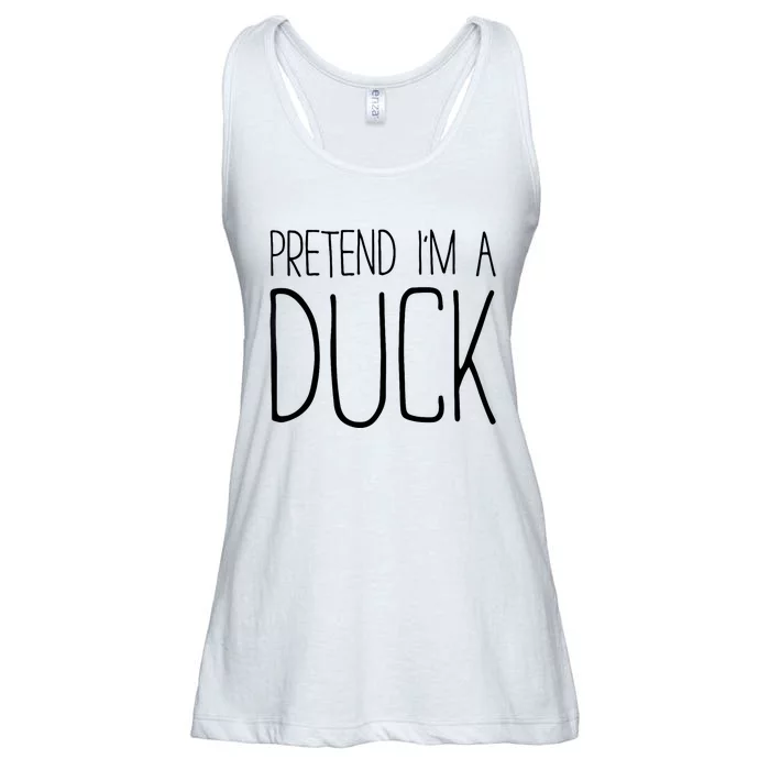 Pretend IM A Duck Adult Women Costume Ladies Essential Flowy Tank