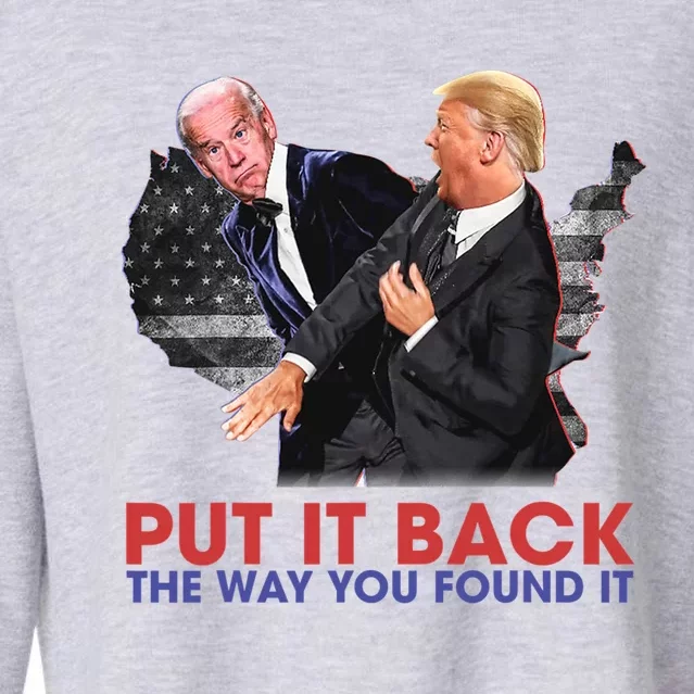 Put It Back The Way You Found It Funny Trump Slap Anti Biden Cropped Pullover Crew