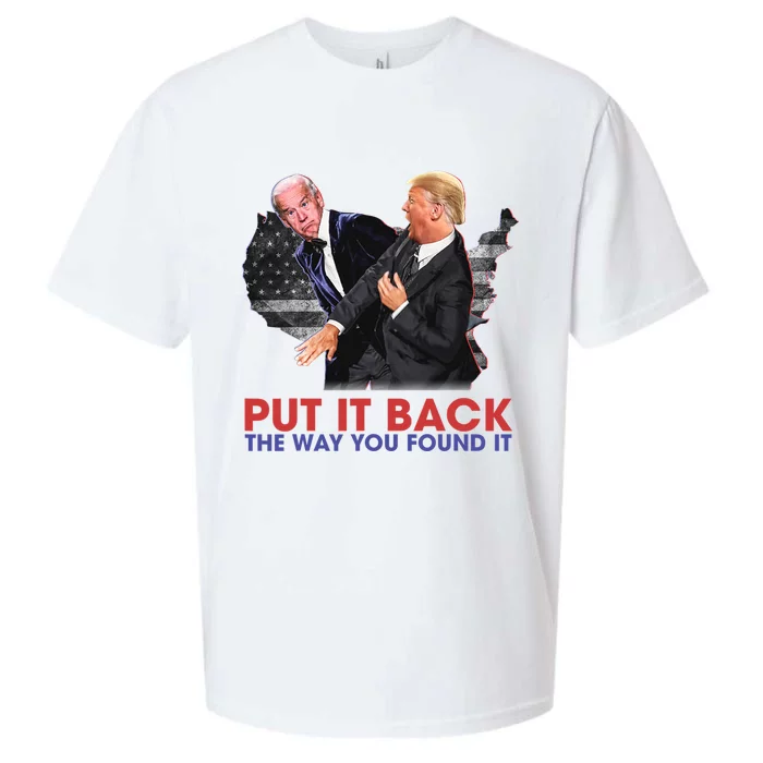 Put It Back The Way You Found It Funny Trump Slap Anti Biden Sueded Cloud Jersey T-Shirt