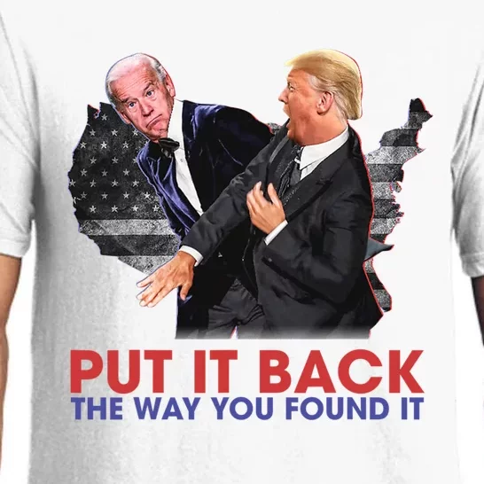 Put It Back The Way You Found It Funny Trump Slap Anti Biden Pajama Set