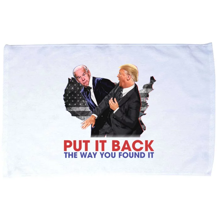 Put It Back The Way You Found It Funny Trump Slap Anti Biden Microfiber Hand Towel