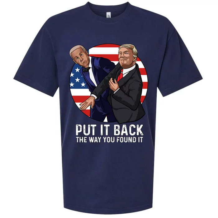 Put It Back The Way You Found It Funny Trump Slap Biden Sueded Cloud Jersey T-Shirt