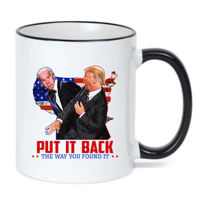 Put It Back The Way You Found It Funny Trump Slap Anti Biden Black Color Changing Mug