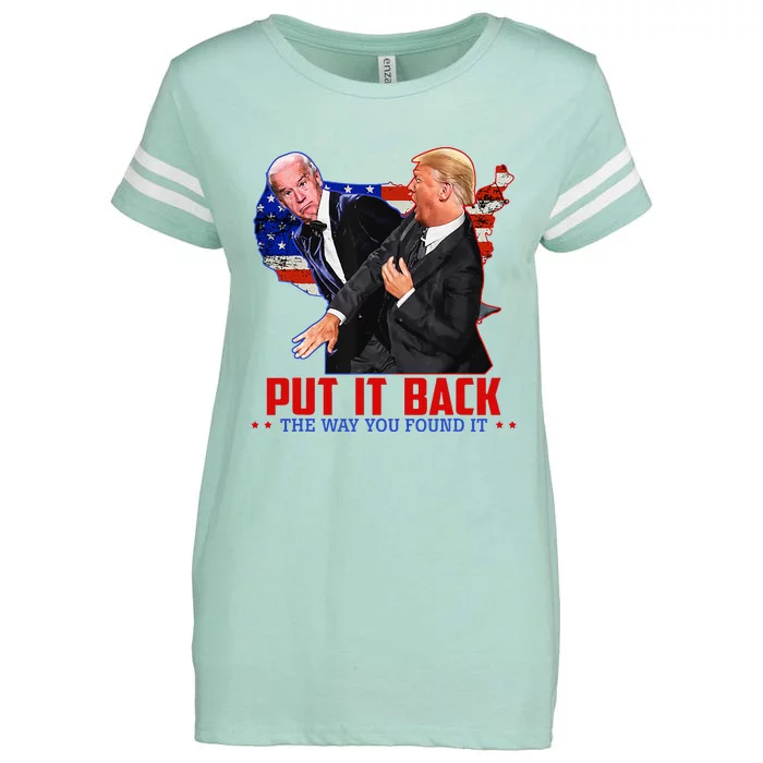 Put It Back The Way You Found It Funny Trump Slap Anti Biden Enza Ladies Jersey Football T-Shirt