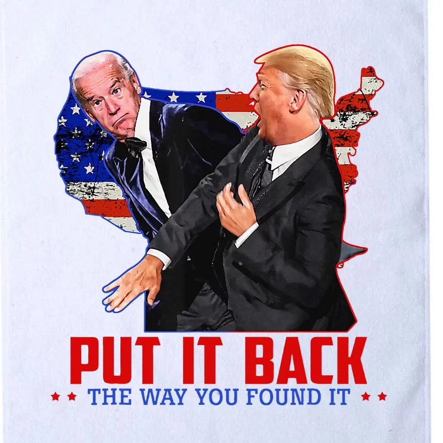 Put It Back The Way You Found It Funny Trump Slap Anti Biden Platinum Collection Golf Towel