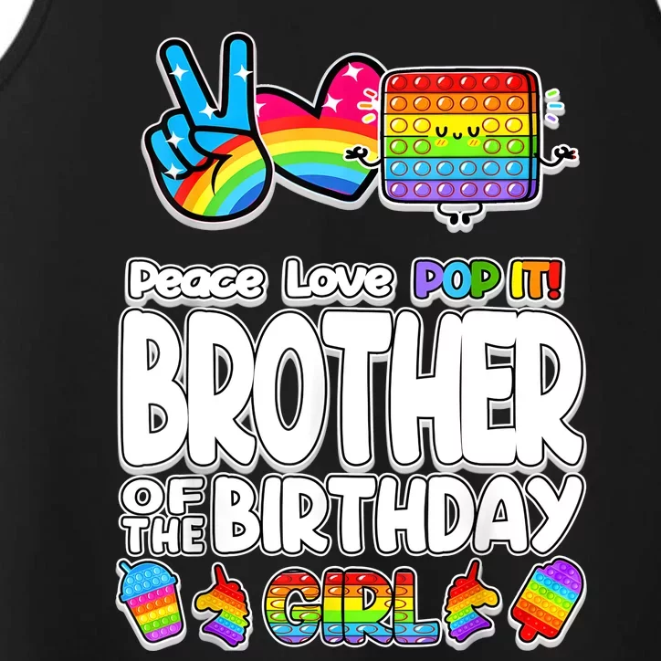 Pop It Brother Of The Birthday Toy Family Matching Performance Tank