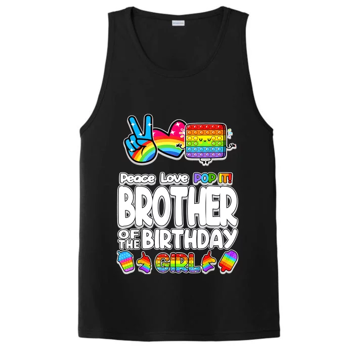 Pop It Brother Of The Birthday Toy Family Matching Performance Tank