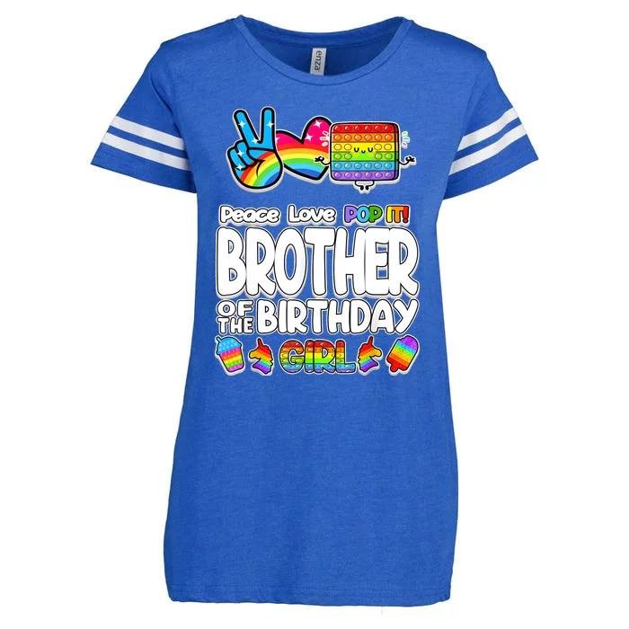 Pop It Brother Of The Birthday Toy Family Matching Enza Ladies Jersey Football T-Shirt