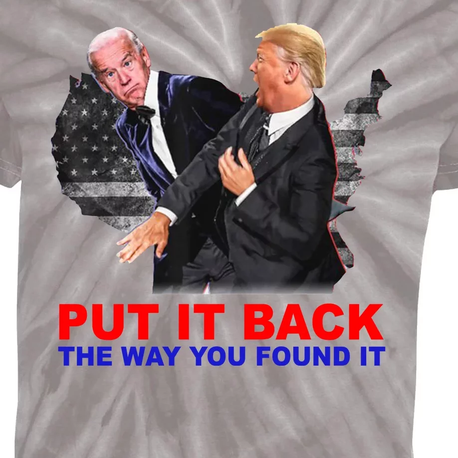 Put It Back The Way You Found It Donald Trump Anti Biden Kids Tie-Dye T-Shirt