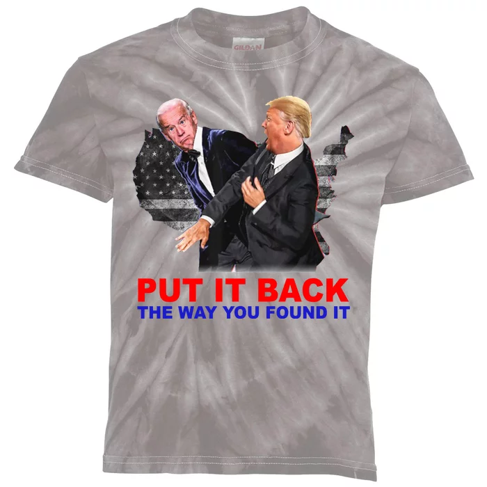 Put It Back The Way You Found It Donald Trump Anti Biden Kids Tie-Dye T-Shirt