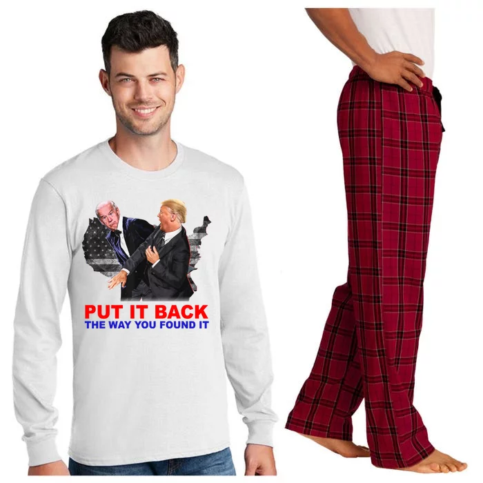 Put It Back The Way You Found It Donald Trump Anti Biden Long Sleeve Pajama Set