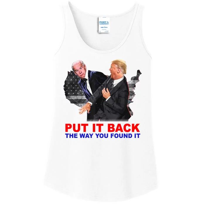 Put It Back The Way You Found It Donald Trump Anti Biden Ladies Essential Tank