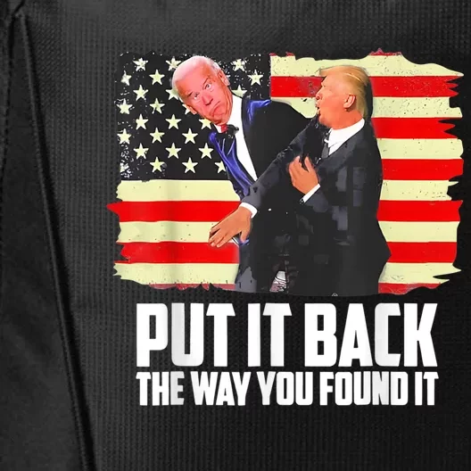 Put It Back The Way You Found It Funny Trump Slap Biden City Backpack