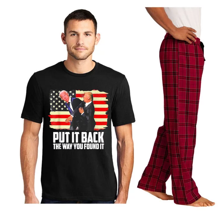 Put It Back The Way You Found It Funny Trump Slap Biden Pajama Set