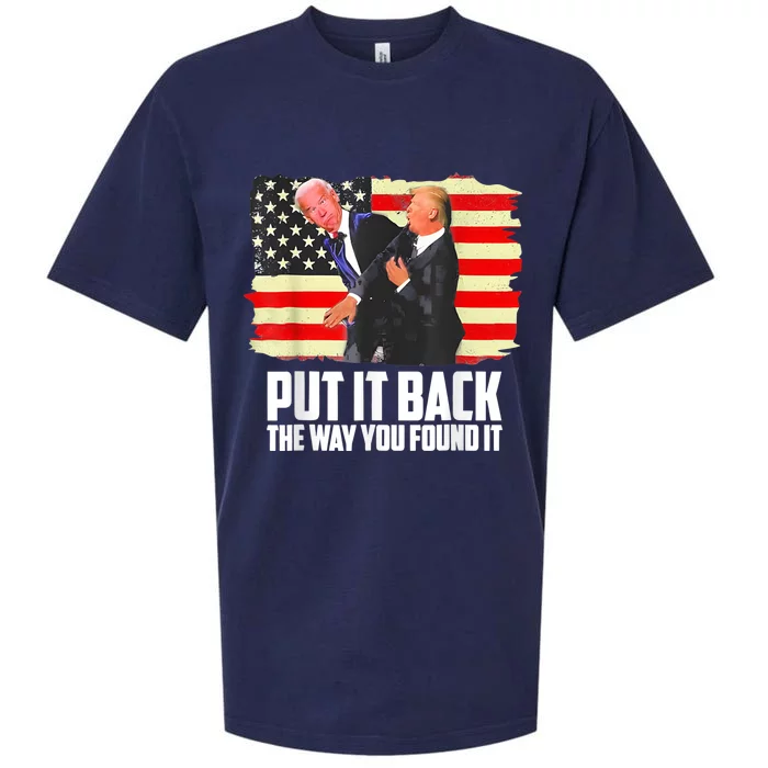 Put It Back The Way You Found It Funny Trump Slap Biden Sueded Cloud Jersey T-Shirt