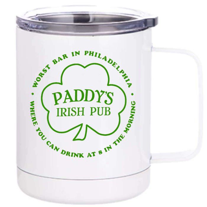 Paddy's Irish Bub Funny St Patricks Day Drinking Front & Back 12oz Stainless Steel Tumbler Cup