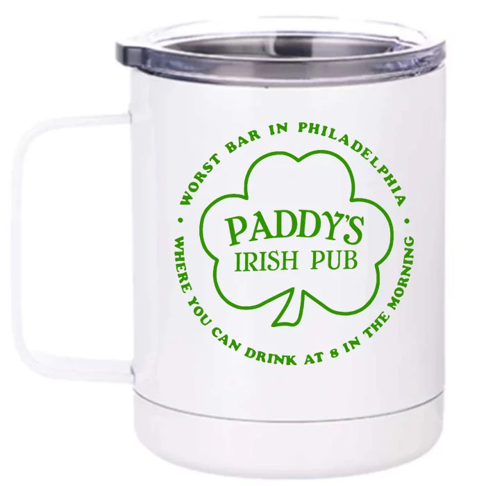 Paddy's Irish Bub Funny St Patricks Day Drinking Front & Back 12oz Stainless Steel Tumbler Cup