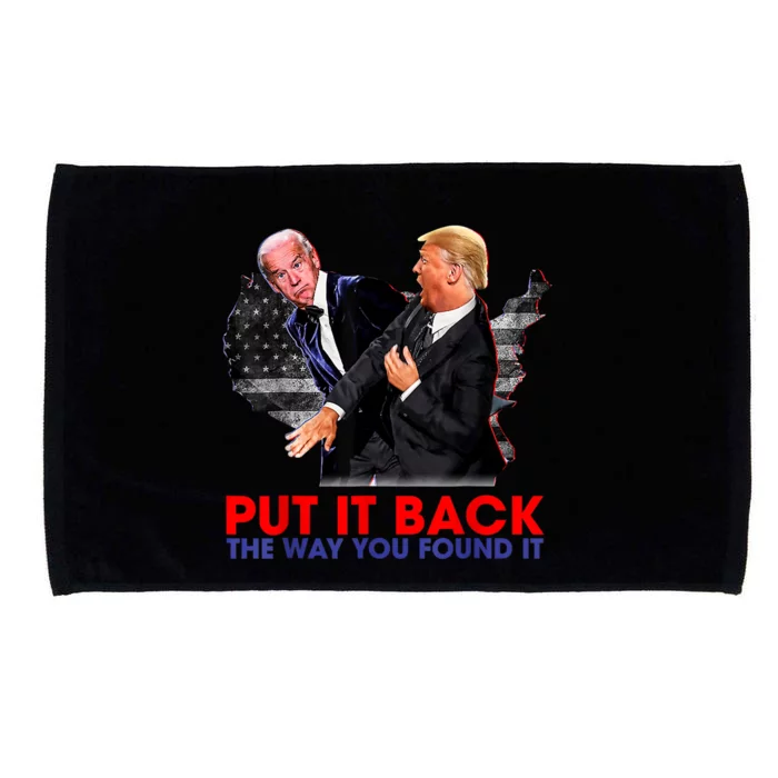 Put It Back The Way You Found It Funny Trump Slap Anti Biden Microfiber Hand Towel