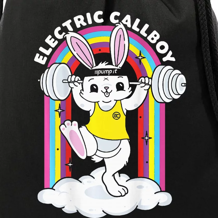 Pump It Bunny Drawstring Bag