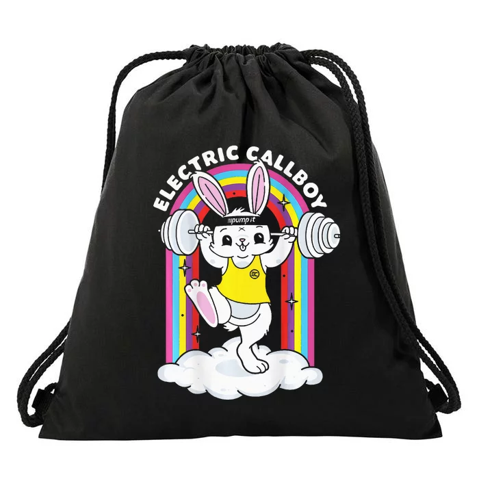 Pump It Bunny Drawstring Bag