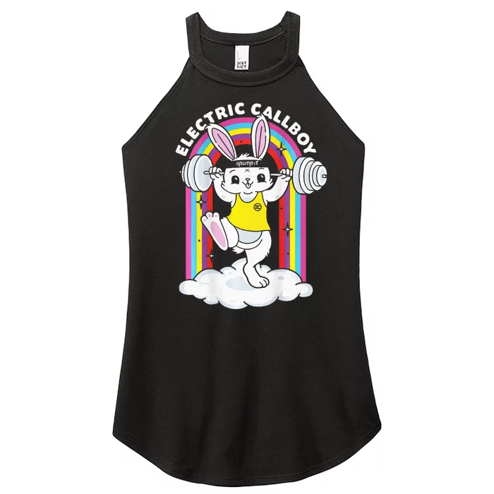 Pump It Bunny Women’s Perfect Tri Rocker Tank