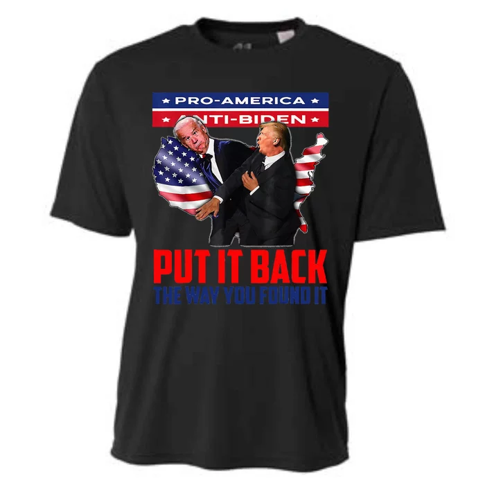 Put It Back The Way You Found It Funny Trump Slap Anti Biden Cooling Performance Crew T-Shirt