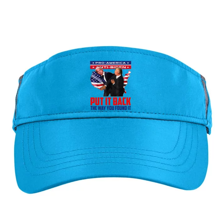 Put It Back The Way You Found It Funny Trump Slap Anti Biden Adult Drive Performance Visor