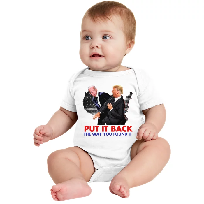 Put It Back The Way You Found It Funny Biden & Trump Baby Bodysuit