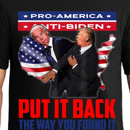 Put It Back The Way You Found It Funny Trump Slap Anti Biden Pajama Set