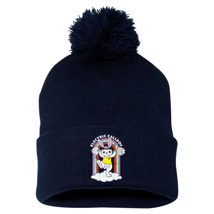 Pump It Bunny Pom Pom 12in Knit Beanie