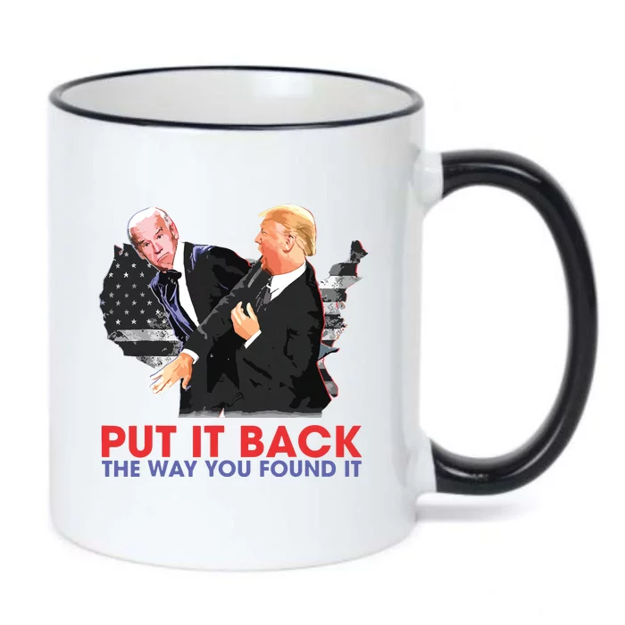 Put It Back The Way You Found It Funny Trump Slap Anti Biden Black Color Changing Mug