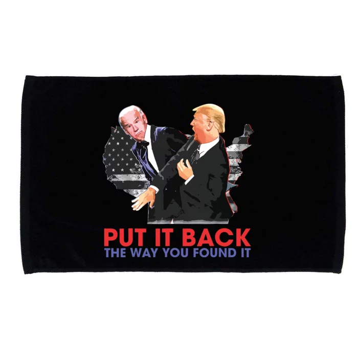 Put It Back The Way You Found It Funny Trump Slap Anti Biden Microfiber Hand Towel